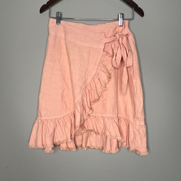 Anthropologie Pilcro Wrap Skirt Size Small Feminine‎ Spring Petal Pink Pastel - Picture 2 of 8